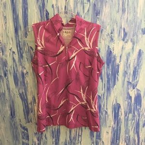 Izod Golf Purple / White Sleeveless Top Sz S